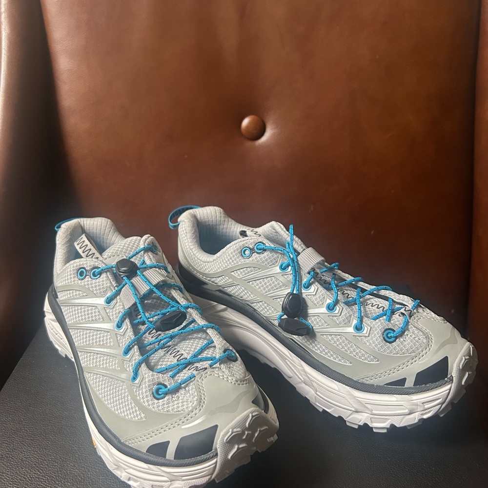 Hoka One One Gray and Blue Sneakers U Mafate Three 2